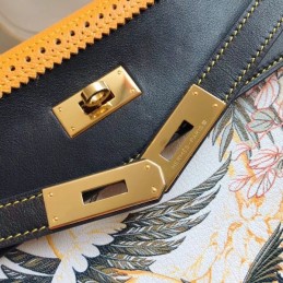 Replica Hermes Yellow Multicolor Print Kelly 32 Bag