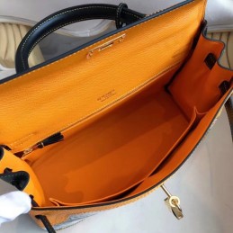 Replica Hermes Yellow Multicolor Print Kelly 32 Bag
