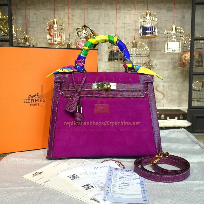 Replica Hermes Fuchsia Kelly 28 Gold Hardware Bag