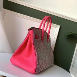 Replica Hermes Pink Crystal Birkin 35 Bag