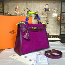 Replica Hermes Fuchsia Kelly 28 Gold Hardware Bag