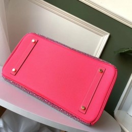 Replica Hermes Pink Crystal Birkin 35 Bag