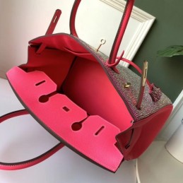 Replica Hermes Pink Crystal Birkin 35 Bag