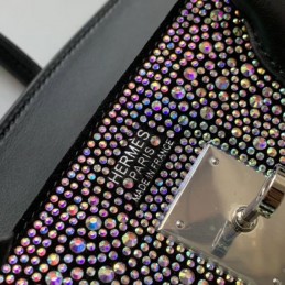 Replica Hermes Gray Crystal Birkin 35 Bag