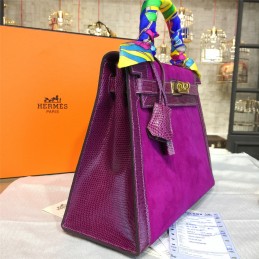 Replica Hermes Fuchsia Kelly 28 Gold Hardware Bag