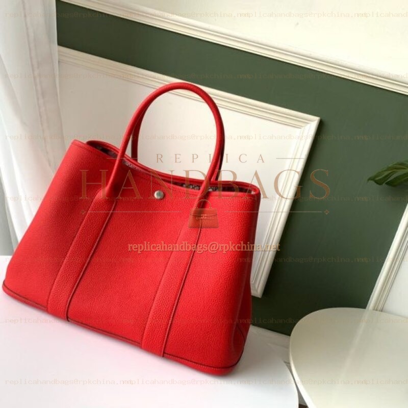 Replica Hermes Red Garden Party 36 Detailed Leather Bag