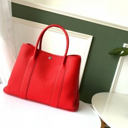 Replica Hermes Red Garden Party 36 Detailed Leather Bag