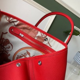 Replica Hermes Red Garden Party 36 Detailed Leather Bag
