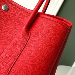 Replica Hermes Red Garden Party 36 Detailed Leather Bag