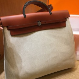 Replica Hermes Beige Brown Herbag Zip 39 Bag