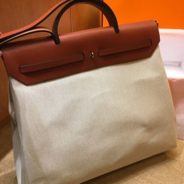 Replica Hermes Beige Brown Herbag Zip 39 Bag