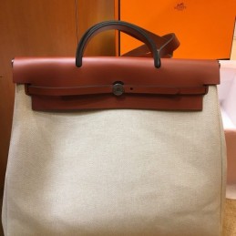Replica Hermes Beige Brown Herbag Zip 39 Bag
