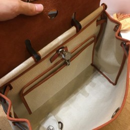 Replica Hermes Beige Brown Herbag Zip 39 Bag