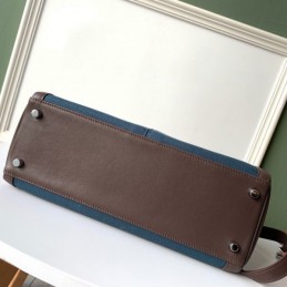 Replica Hermes Blue Brown Colorblock Kelly 32 Bag