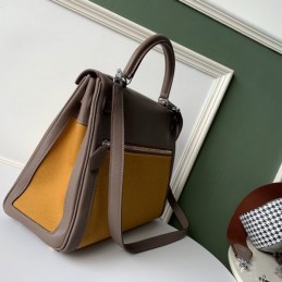 Replica Hermes Yellow Brown Colorblock Kelly 32 Bag