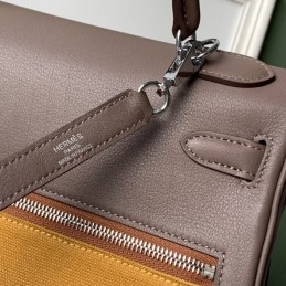 Replica Hermes Yellow Brown Colorblock Kelly 32 Bag