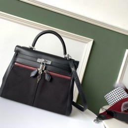 Replica Hermes Black Colorblock Kelly 32 Bag