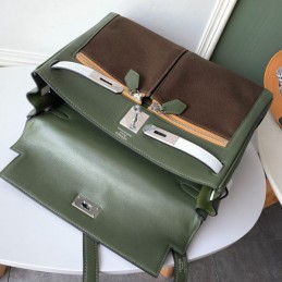 Replica Hermes Brown Green Colorblock Kelly 32 Bag