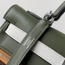 Replica Hermes Brown Green Colorblock Kelly 32 Bag