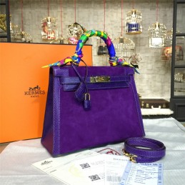 Replica Hermes Purple Kelly 28 Gold Hardware Bag