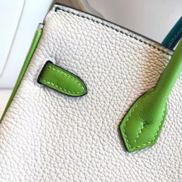Replica Hermes White Green Kelly 25 Crocodile Leather Bag