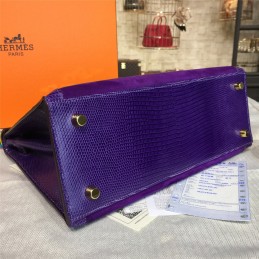 Replica Hermes Purple Kelly 28 Gold Hardware Bag