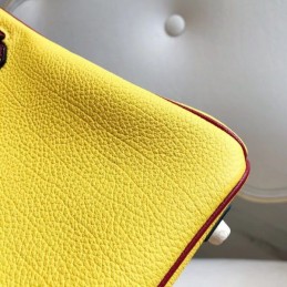 Replica Hermes Yellow Burgundy Kelly 25 Crocodile Leather Bag