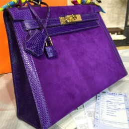 Replica Hermes Purple Kelly 28 Gold Hardware Bag