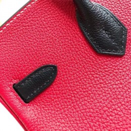 Replica Hermes Red Black Kelly 25 Crocodile Leather Bag