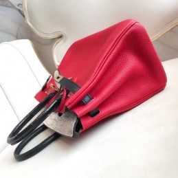 Replica Hermes Red Black Kelly 25 Crocodile Leather Bag