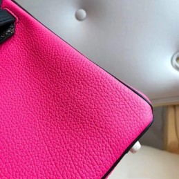 Replica Hermes Pink Black Kelly 25 Crocodile Leather Bag