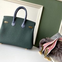 Replica Hermes Dark Green Crocodile Leather Birkin 25 Bag