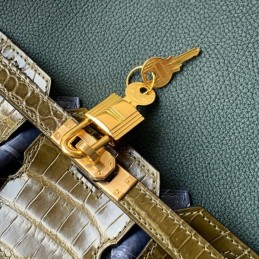 Replica Hermes Dark Green Crocodile Leather Birkin 25 Bag