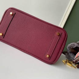 Replica Hermes Burgundy Crocodile Leather Birkin 25 Bag