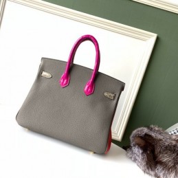 Replica Hermes Green Pink Crocodile Leather Birkin 25 Bag