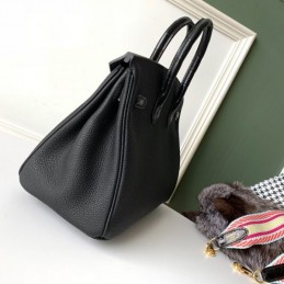 Replica Hermes Black Crocodile Leather Birkin 25 Bag