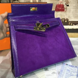 Replica Hermes Purple Kelly 28 Gold Hardware Bag