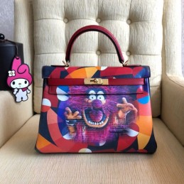 Replica Hermes Multicolor Monster Print Kelly 32 Bag