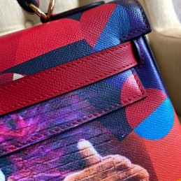 Replica Hermes Multicolor Monster Print Kelly 32 Bag