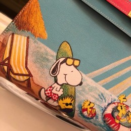 Replica Hermes Blue Cartoon Print Kelly 32 Bag
