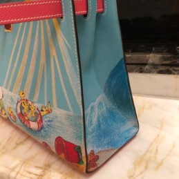 Replica Hermes Blue Cartoon Print Kelly 32 Bag