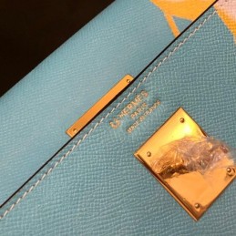 Replica Hermes Blue Cartoon Print Kelly 32 Bag