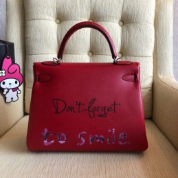 Replica Hermes Yellow Cartoon Print Kelly 32 Bag
