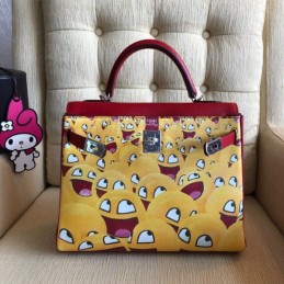 Replica Hermes Yellow Cartoon Print Kelly 32 Bag