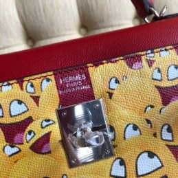 Replica Hermes Yellow Cartoon Print Kelly 32 Bag