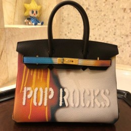 Replica Hermes Black Pop Rocks Birkin 30 Bag