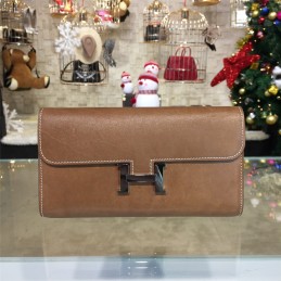 Replica Hermes Etoupe Brown Constance Long Wallet