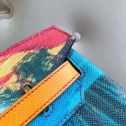 Replica Hermes Blue Art Print Birkin 30 Bag