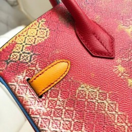 Replica Hermes Blue Art Print Birkin 30 Bag