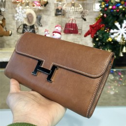 Replica Hermes Etoupe Brown Constance Long Wallet